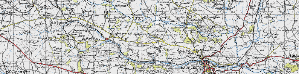 Old map of Langore in 1946