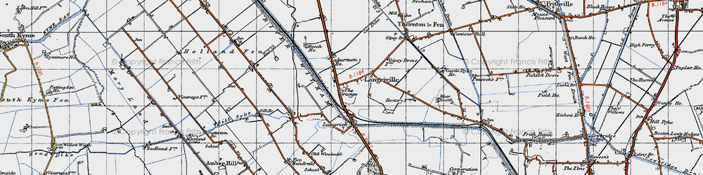 Old map of Langrick Grange in 1946