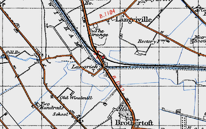 Old map of Langrick Bridge in 1946