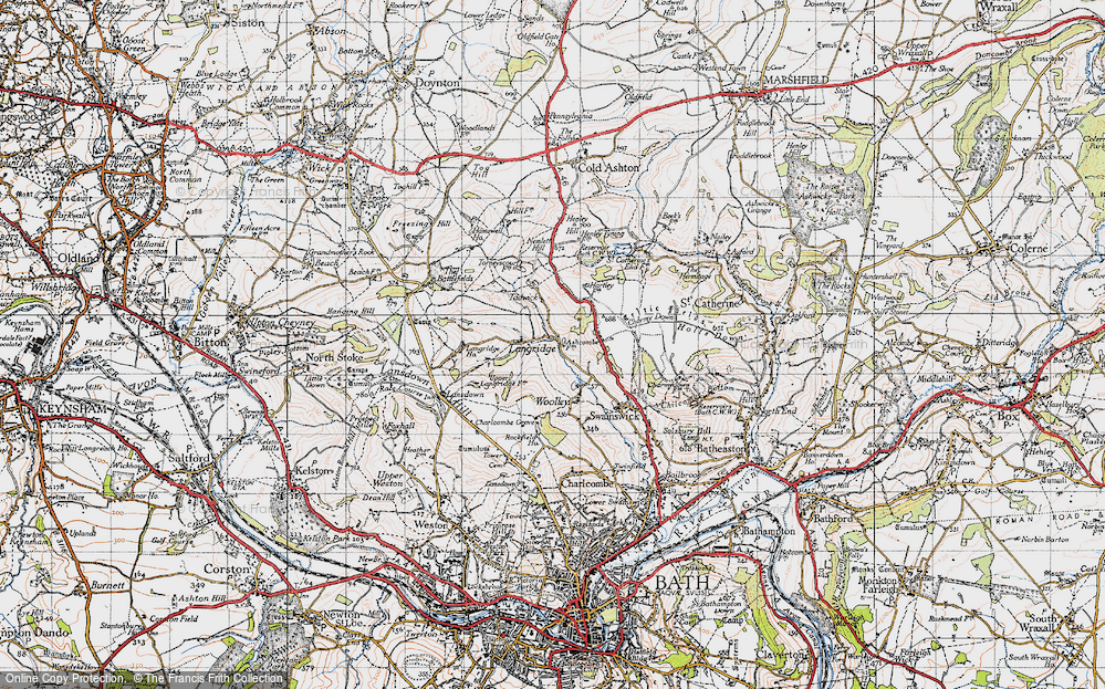 Old Map of Historic Map covering Ashcombe Ho in 1946