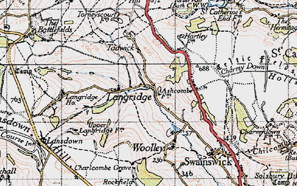 Old map of Ashcombe Ho in 1946