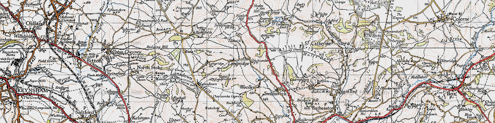 Old map of Langridge in 1946