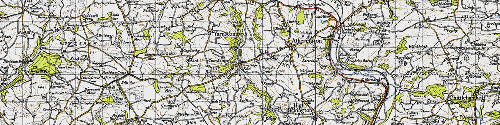 Old map of Langridgeford in 1946