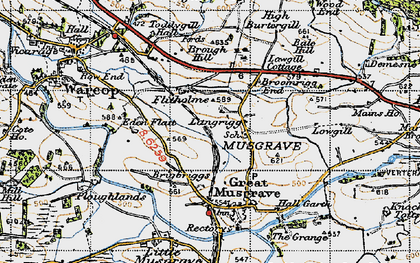 Old map of Langrigg in 1947