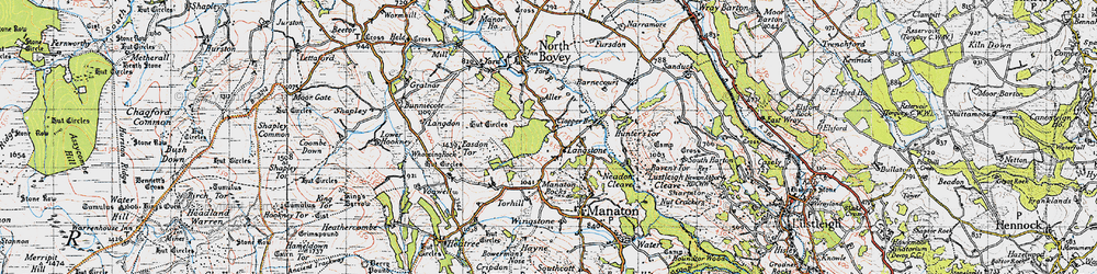 Old map of Aller in 1946
