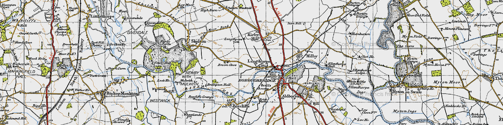 Old map of Broom Close in 1947