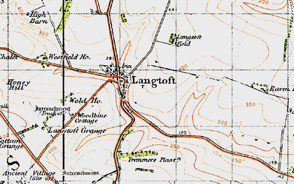 Old map of Langtoft in 1947