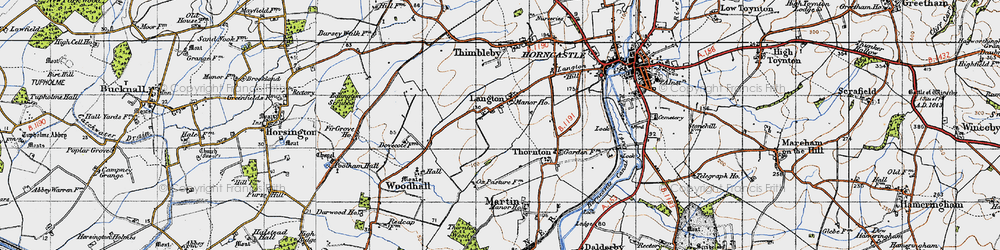 Old map of Langton in 1946