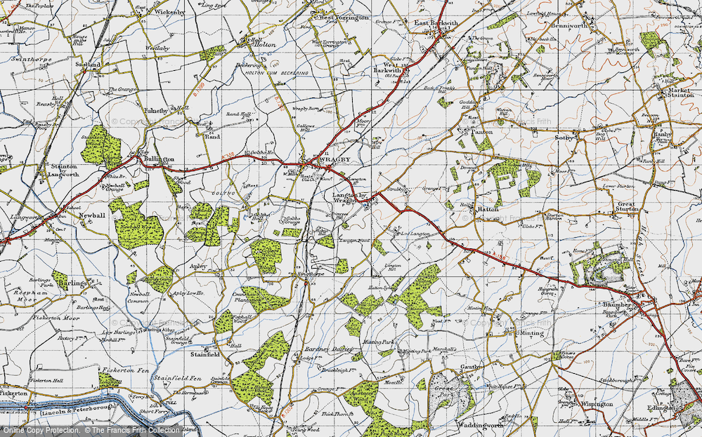 Old Map of Historic Map covering Langton Hill in 1946