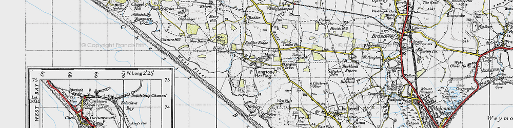 Old map of Langton Cross in 1946
