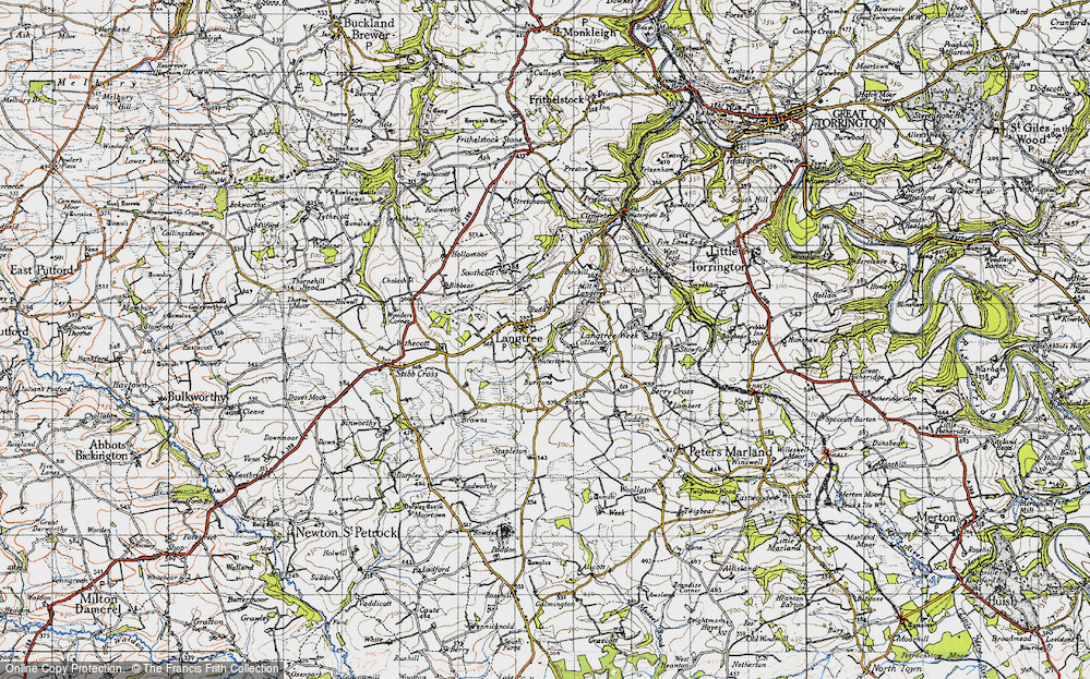 Old Map of Historic Map covering Burstone in 1946