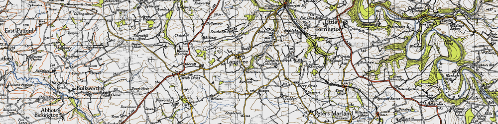Old map of Burstone in 1946