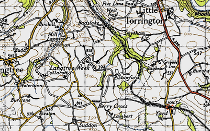 Old map of Badslake in 1946