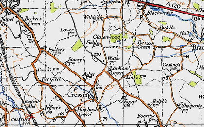 Old map of Lanham Green in 1945