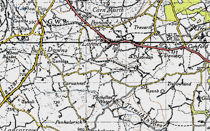 Old map of Lanner in 1946