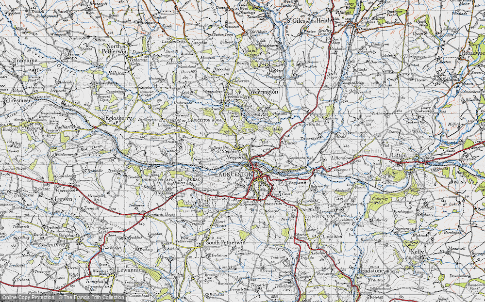 Old Map of Historic Map covering Werrington Park in 1946