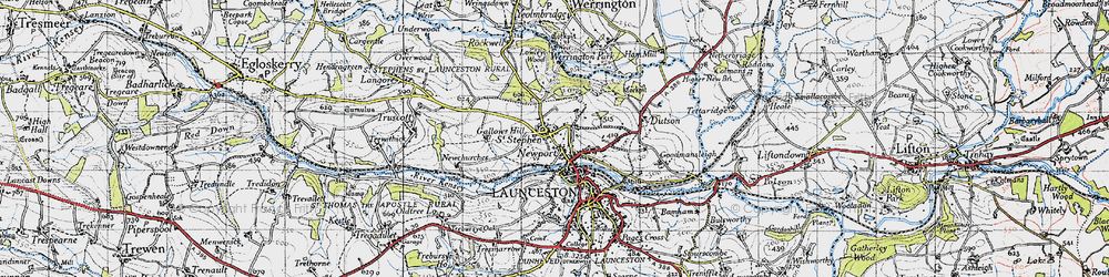 Old map of Lanstephan in 1946