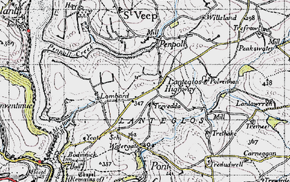 Old map of Lanteglos Highway in 1946