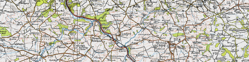 Old map of Lapford in 1946