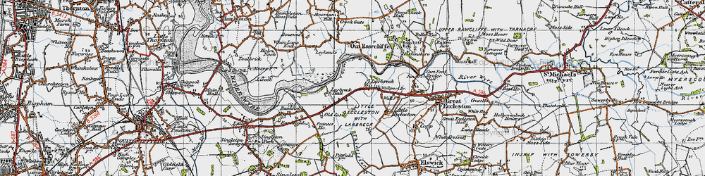 Old map of Larbreck in 1947