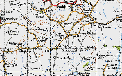 Old map of Larden Green in 1947