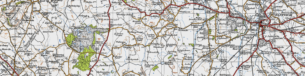 Old map of Larden Green in 1947