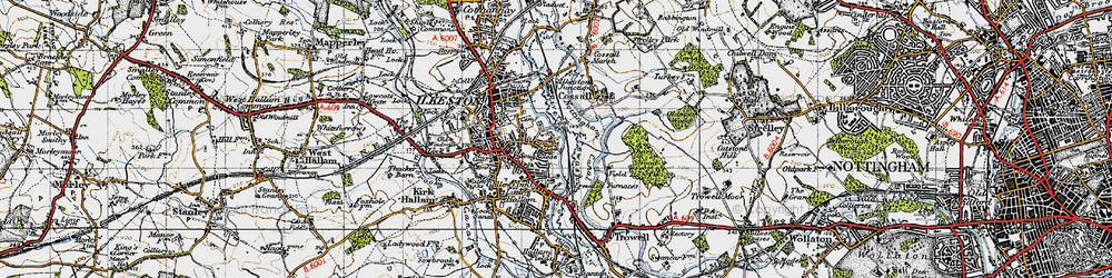 Old map of Larklands in 1946
