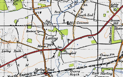 Old map of Larling in 1946