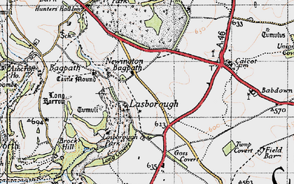 Old map of Lasborough in 1946