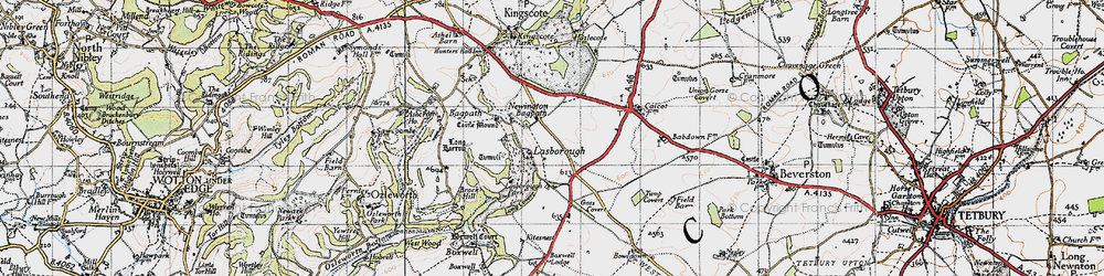Old map of Lasborough in 1946