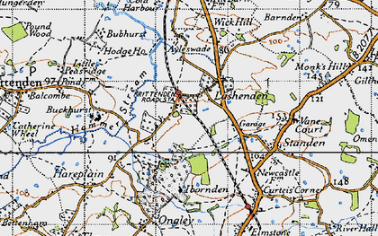 Old map of Lashenden in 1940