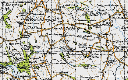 Old map of Lask Edge in 1947
