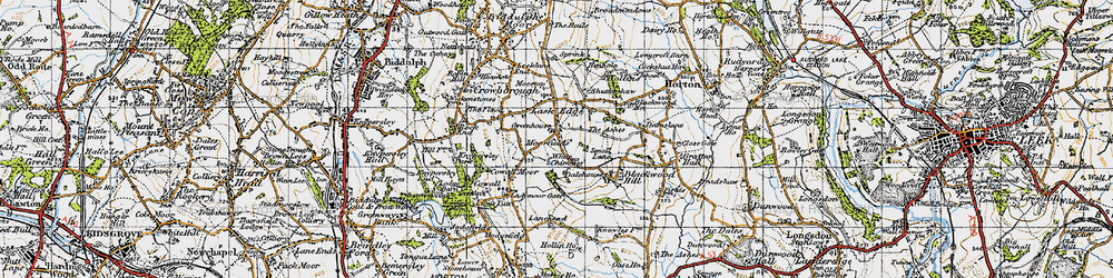 Old map of Lask Edge in 1947