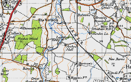 Old map of Arches Hall in 1946