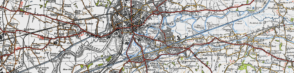 Old map of Latchford in 1947