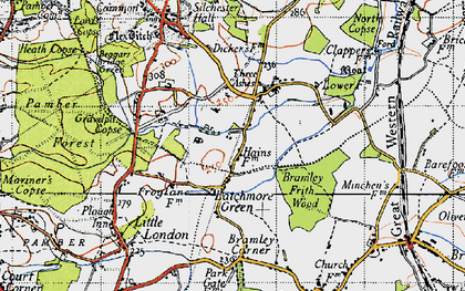 Old map of Latchmere Green in 1945