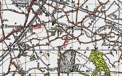 Old map of Lathom in 1947