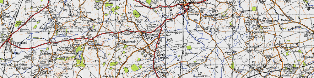 Old map of Lattiford in 1945