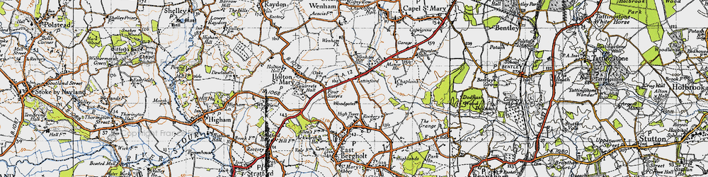 Old map of Lattinford Hill in 1946