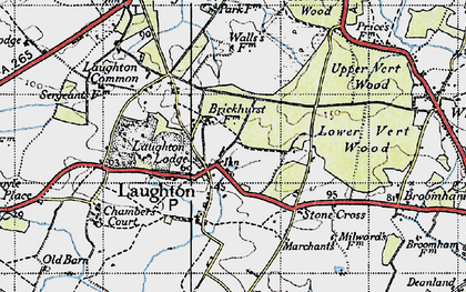 Old map of Laughton in 1940
