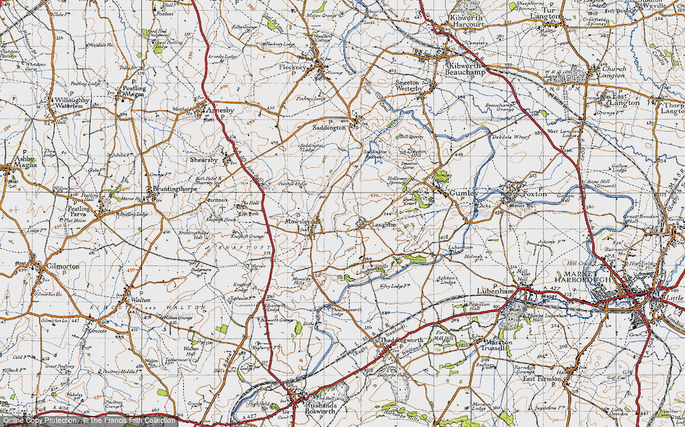 Old Map of Laughton, 1946 in 1946