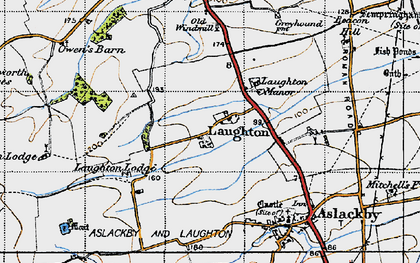 Old map of Laughton in 1946