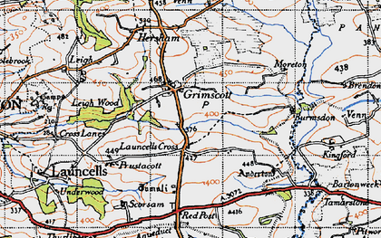 Old map of Launcells Cross in 1946