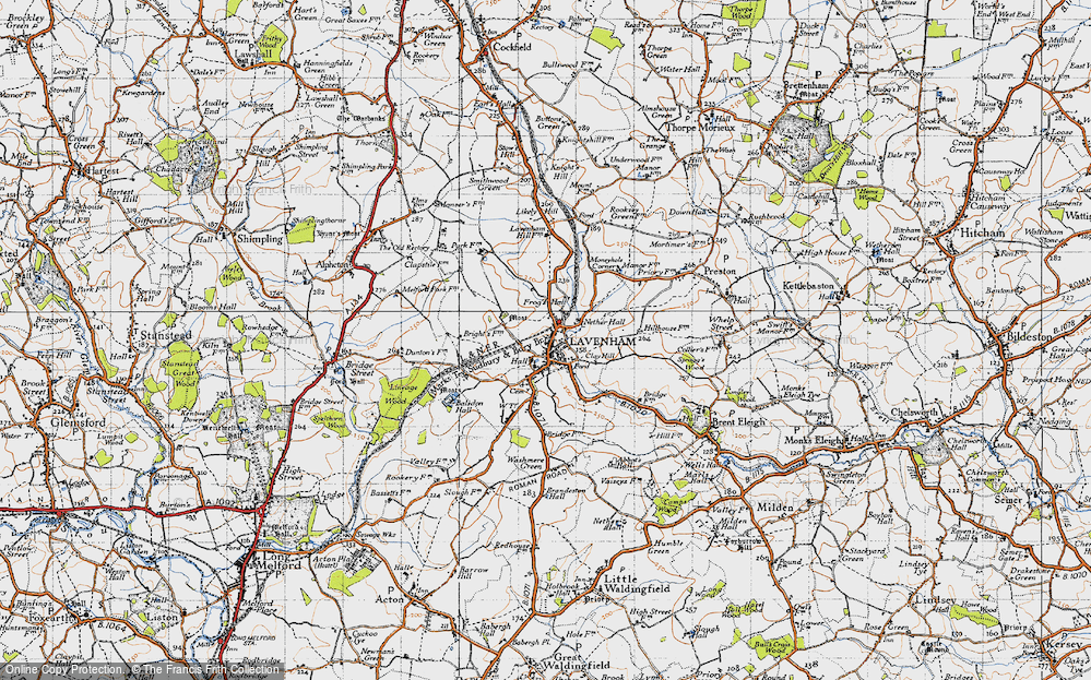 Old Map of Lavenham, 1946 in 1946