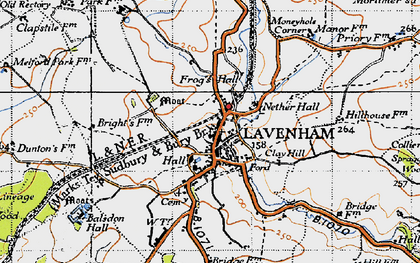 Old map of Lavenham in 1946