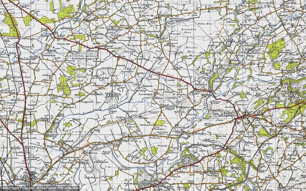 Old Map of Historic Map covering Bullersike in 1947