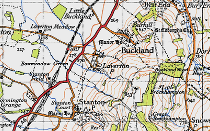 Old map of Laverton in 1946