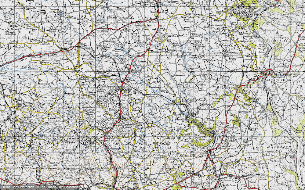 Old Map of Historic Map covering Lestoon in 1946