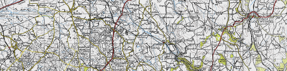 Old map of Lestoon in 1946