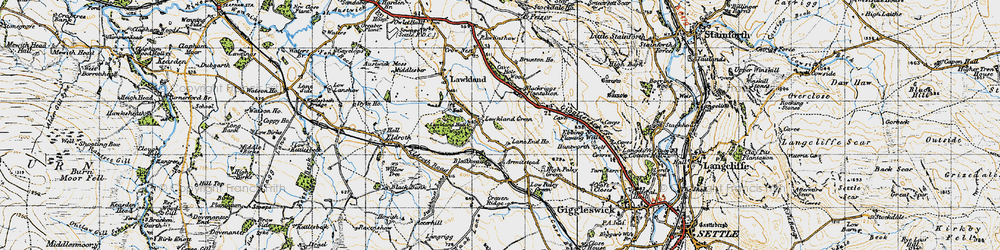 Old map of Buck Haw Brow in 1947